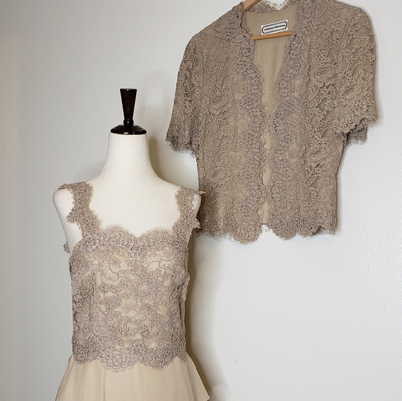 AUTHENTIC Vintage Carolina Herrera Dress & Jacket Luxury Celeb Style Designer - Picture 8 of 17